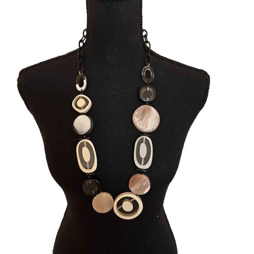 Statement Boho Geometric Chunky Chain Necklace - Picture 2 of 10